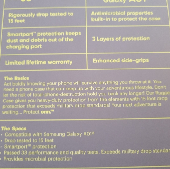 Samsung Galaxy A01 Rugged Phone Case Unopened Damaged Packaging Unopen With Tags - Picture 10 of 11